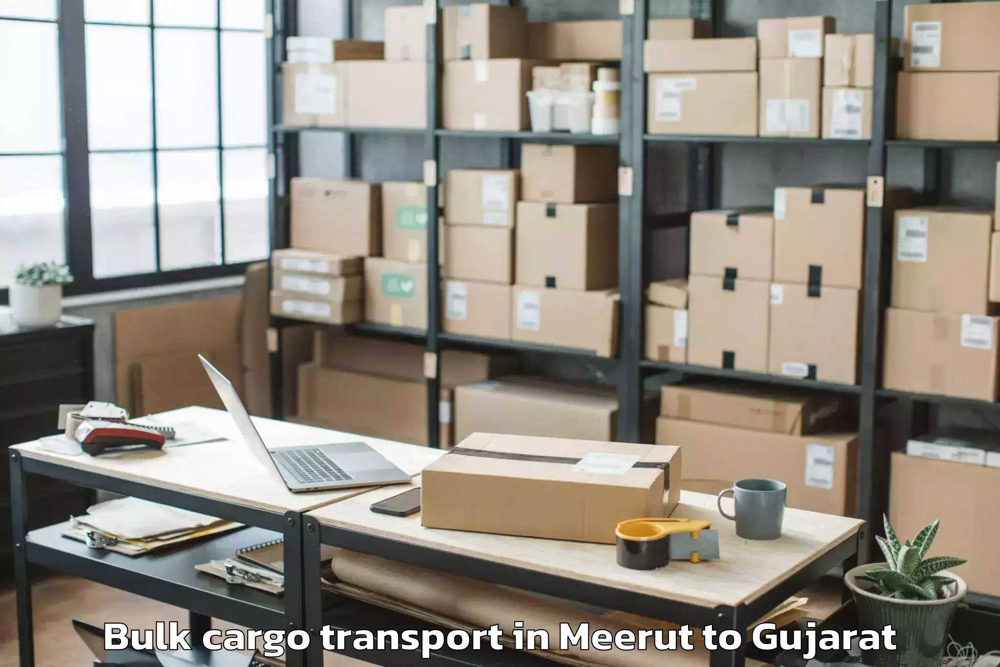 Book Meerut to Delvada Bulk Cargo Transport